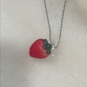 Charming Strawberry Pendant Necklace